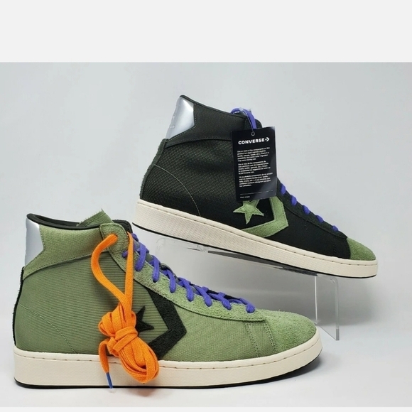 Converse Pro Leather Mid BHM Men Sz 8 Green Sequoia 168273C Black History Month - Picture 1 of 12